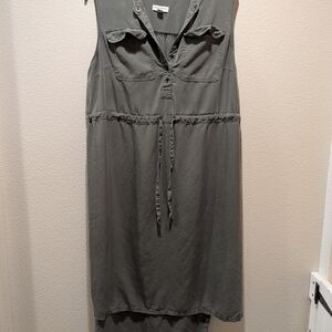 Sleeveless Olive Green Dress